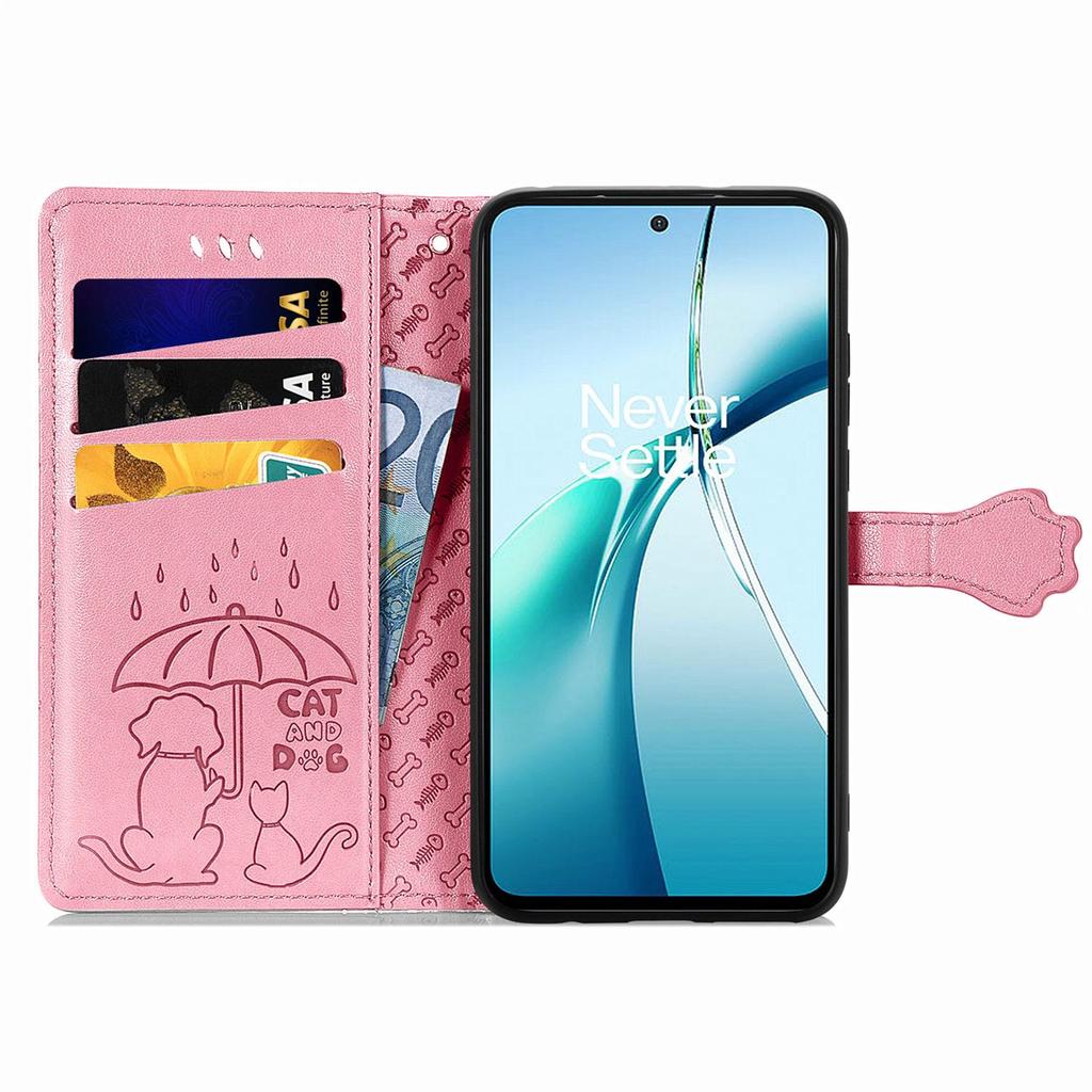 Custodia a Portafoglio Flip in Pelle per Samsung Galaxy A17 A16 A15 A14 A13 A12 A07 A06 A05 A05S A04S Gatto e Cane in Rilievo, Copertura Telefono