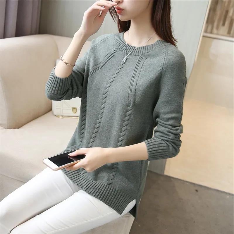 

Женские эластичные свитера с длинными рукавами, трикотажная майка, однотонный свитер, трикотажные тонкие пуловеры для вязания XXXL зелёный