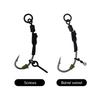 4Pcs Carp Fishing Rig Hook with Antitangle Sleeve, Carp Fishing Ronnie Rig Hook Baits Stoppers Baits Screws Terminals Tackle