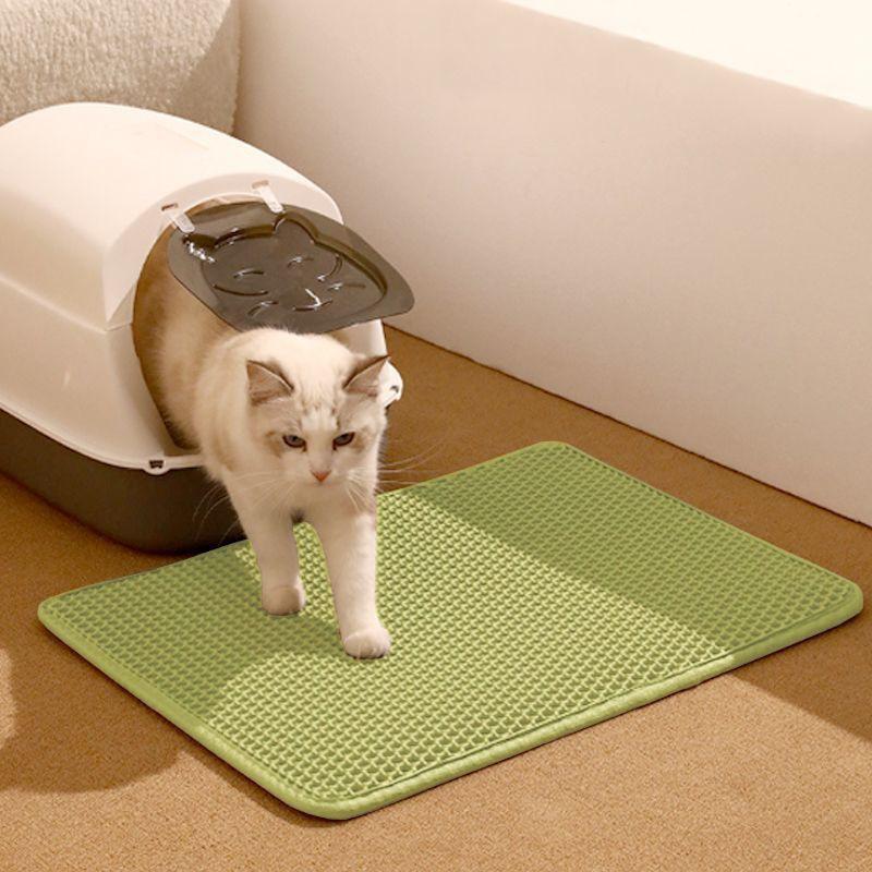 EVA Double Layer Foldable & Washable Cat Litter Mat - Honeycomb Leak-Proof Design