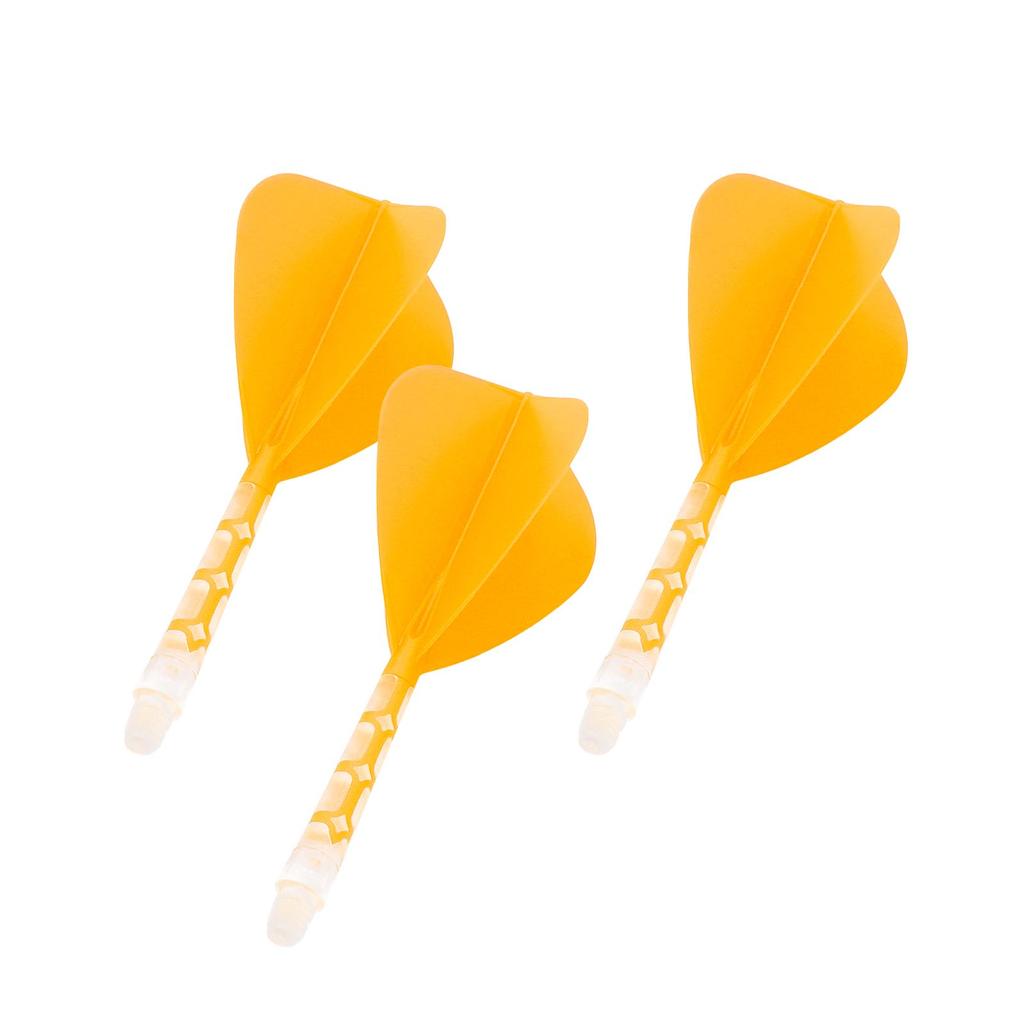 CUESOUL ROSTAK57 T19 Series Mixed Shaft Integrated Kite Shape Set of 3 Two-Tone Dual-Material Flights, Series, (Orange) CS-AK57FZ10L