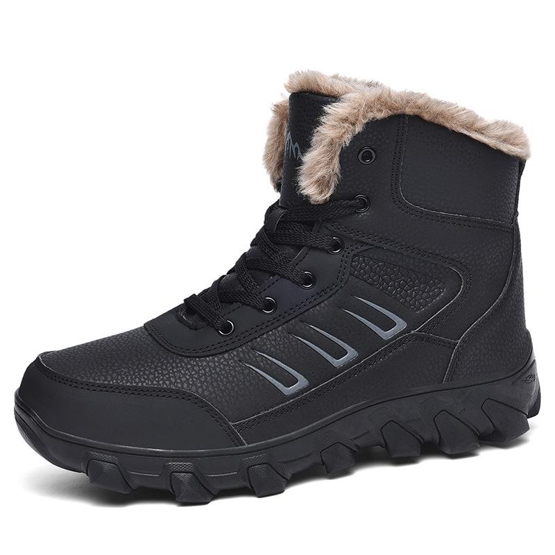 Men's Plus Size Waterproof Non-Slip Warm Snow Boots for Outdoor Hiking