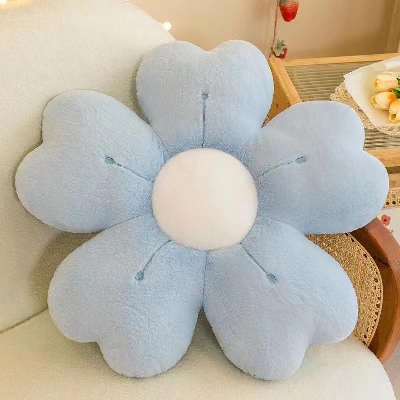 Daisy Flower Shaped Plush Throw Pillow Cushion Comfortable Cute Decorative Pad for Bed Sofa Floor Office Chair Seat Cushion New