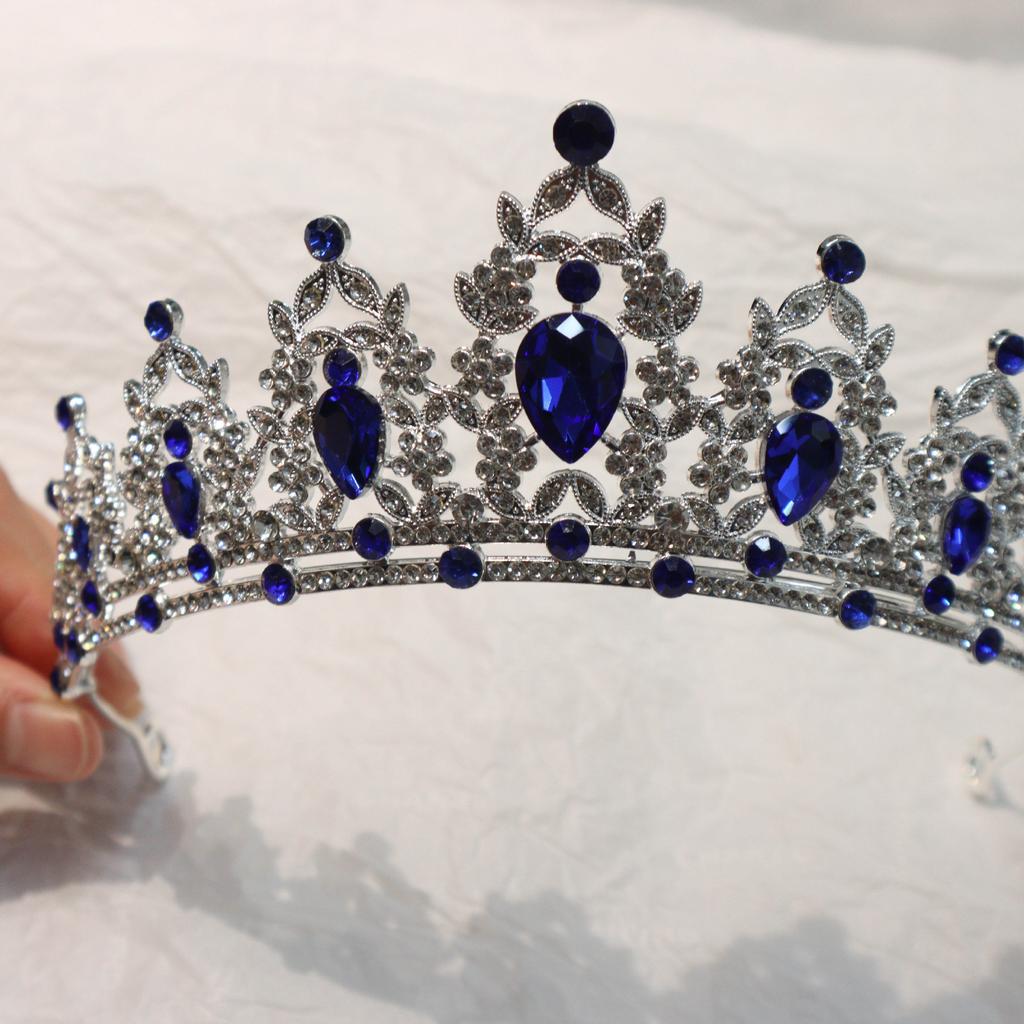 European and American Bride Headwear Large Crown Fashionable Crystal Crown  Birthday Party Headband  Retro Queen Headband