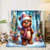 Christmas Bear Sleigh Blanket Bedroom Blanket for Livingroom Couch Lunch Break Soft Throw for Friend's Festival Gift