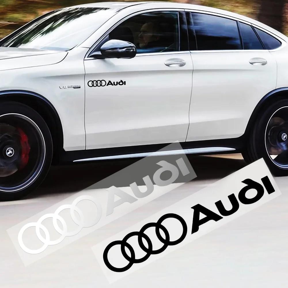 For Hot Car Styling PVC Logo Side Body Fender Windshield Trunk Bumper Sticker RS S Line A3 A4 A5 A6 A7 Quattro Q2 Q3 Q5 Q7
