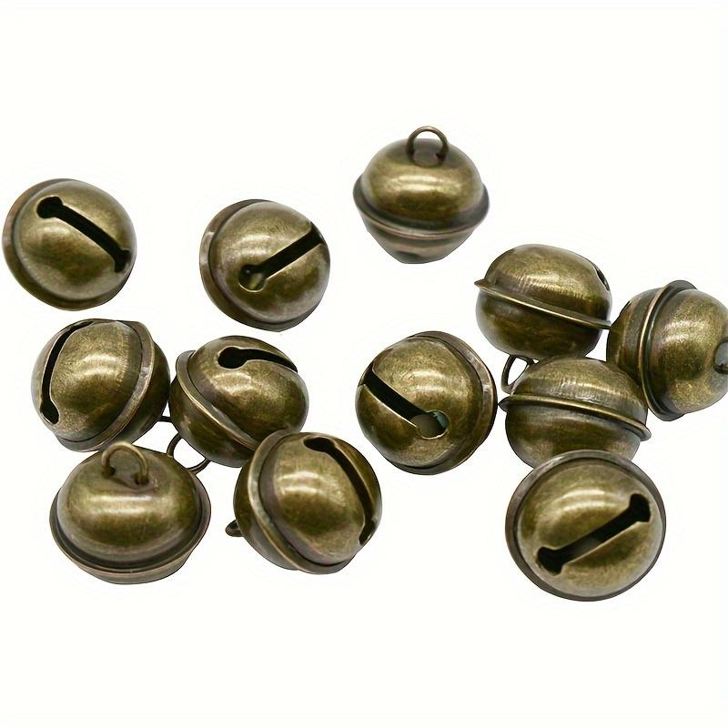 50/100pcs Vintage Metal Jingle Bells for Christmas Decor,  Dog Cat Pendants, Crafts, and Holiday Ornaments - Hanging Method