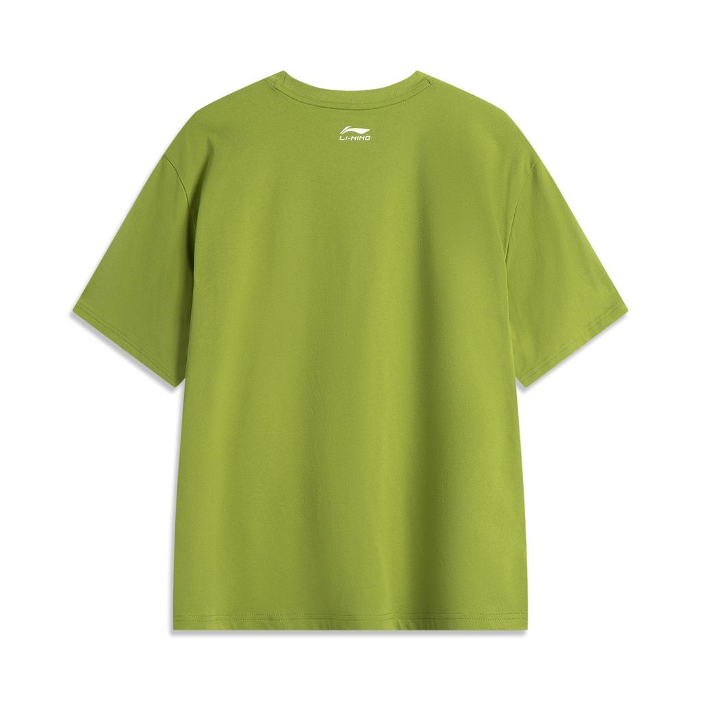 Li-Ning Comfortable Versatile Printed Short Sleeve T-Shirt Men Tops Grasshopper-Green AHSV271-3