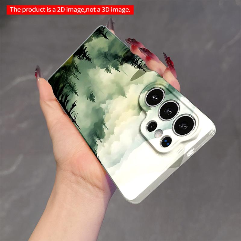 2DFlat Samsung Phone Case Misty Mountain Pine Forest Wallpaper Applicable To Galaxy S22 S23 S24 S25ULTRA S26 A12 A13 A14 A15 A16  A34 A35 A54 A55