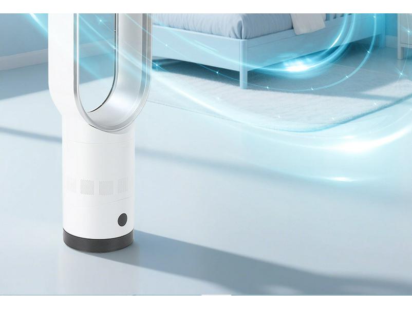 Sleek Bladeless Oscillating Tower Fan with Remote & Multi-Speed Airflow