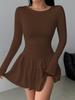 Vestido Europeo y Americano Adelgazante para Mujer de Manga Larga Otoño/Invierno