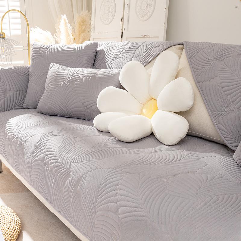 

Подушка для дивана Four Seasons Универсальная нескользящая подушка для сиденья Простой современный чехол для дивана Ткань Сплошной цвет Скандинавский подлокотник Спинка Полотенце 70*70CM серый