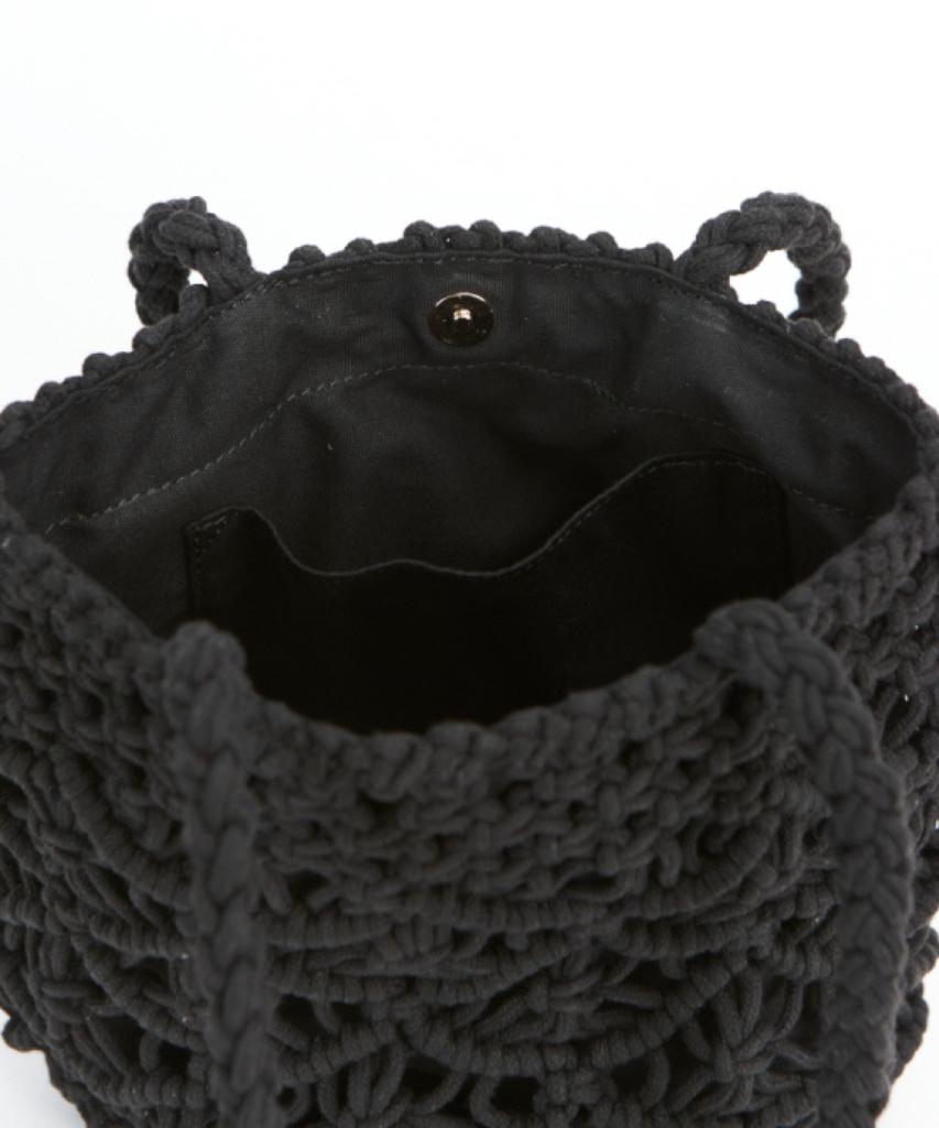 Maia Handcrafted Macrame Shoulder & Tote Bag - Black