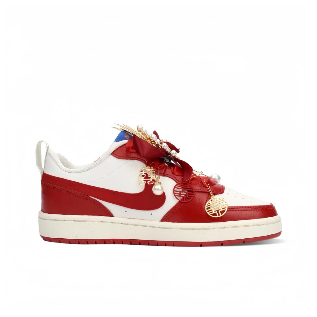 Nike Court Borough 2 With The Presence Of The Phoenix Abrasion Resistant Slip Resistant Low top Skateboard Shoes Unisex BQ5448-119(Team2099-)