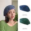 Women Retro Style Thin All Match Plaid Printing Beret Painter Cap
