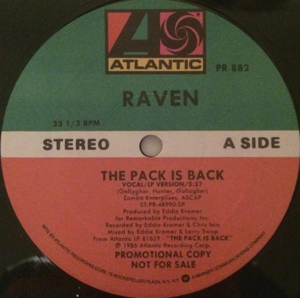 

12inch Record RAVEN - The Pack Is Back PR489 Atlantic 1986 US Rock Used