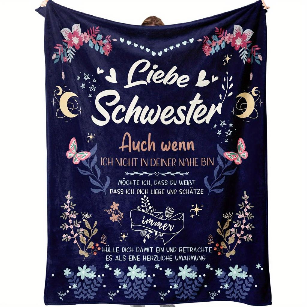 A Soft Flannel Blanket for Sisters, Perfect As a Commemorative Gift for The Sofa Or TV