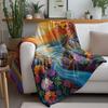 Vibrant Rainbow Floral Landscape Scenic Print Bed Blanket Throw Sofa Decor Gift