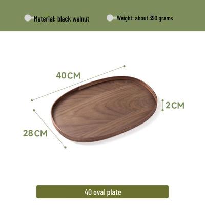 Ovale Houten Serveerschaal van Zwart Walnoot