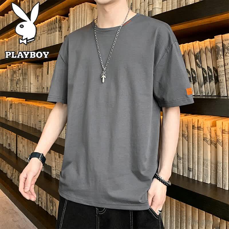 PLAYBOY Men's Summer Crew Neck Short Sleeve T-Shirt