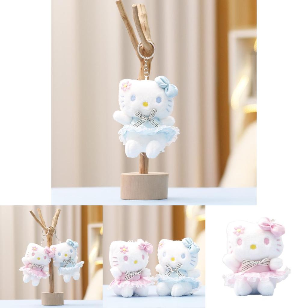 Hello Kitty Plush Toy Cat Keychain Soft Short Plush Girl Gift For Bag Decor