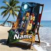 Custom Name Personalized Minecraft Print Beach Towel, for Trip Camping Beach Party Home Decor, Birthday Gift for Family & Friends