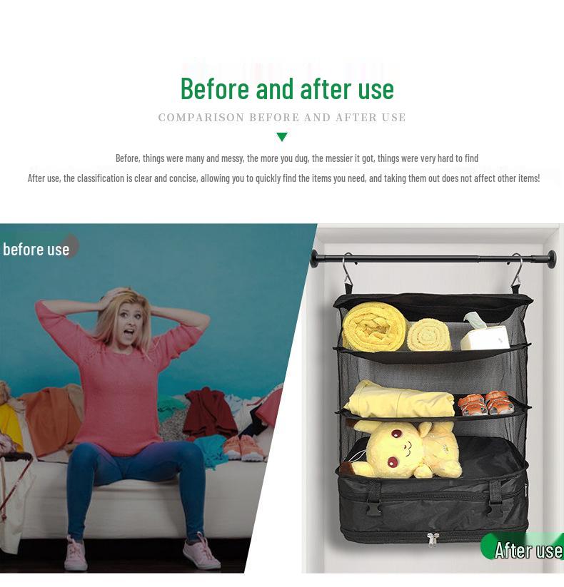 Multifunctional Large-Capacity Foldable Travel Hanging Clothes Organizer