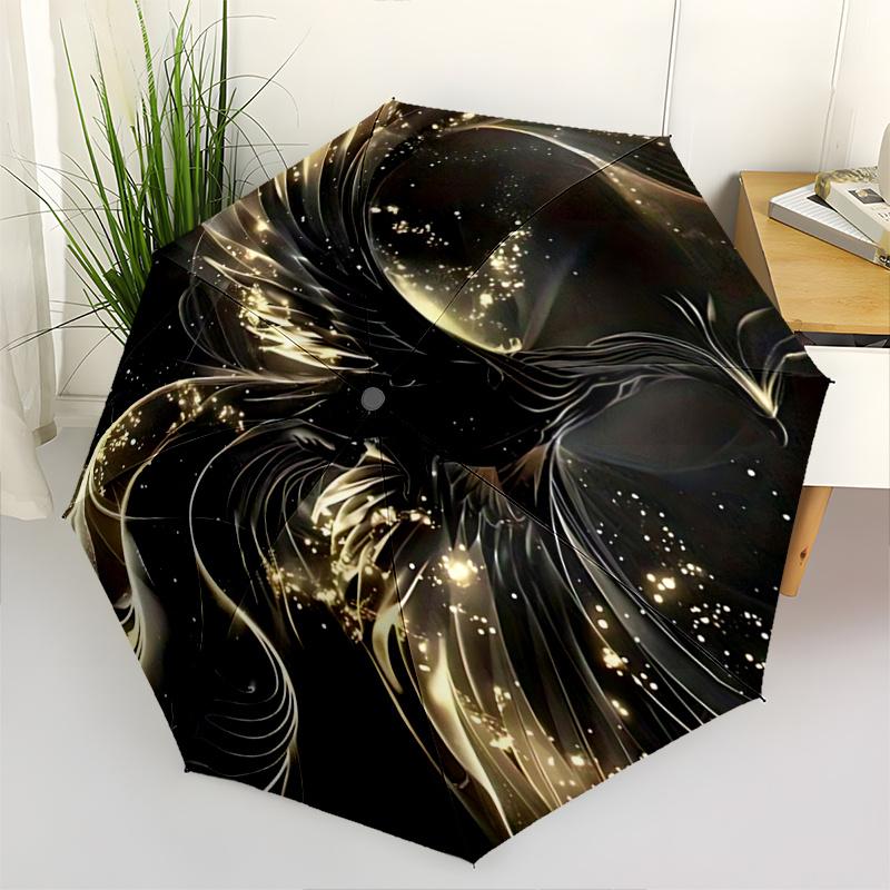 1pc Elegant Phoenix Design Automatic Opening/Closing Umbrella with Foldable Design, Ideal for Outdoor Use, Festive Gifts, Travel, Daily Use - Per