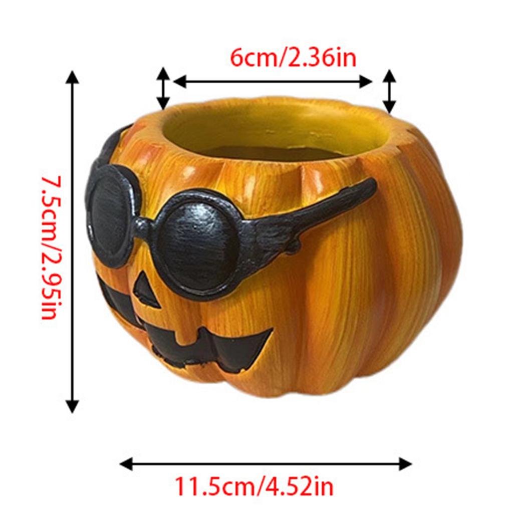 Halloween Pumpkin Flower Planter Pot Planting Container Resin Flowerpot Plant Growing Bowls Nursery Supplies Garden Decoration