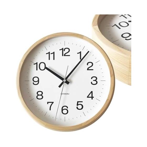 KATOMOKU muku clock 16 Hinoki km-113HIRC Wall clock Continuous second hand Diameter 30.6cm (Radio clock)