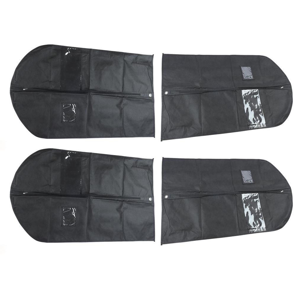 4pcs Garment Bags Waterproof Dustproof Thickened Suit Bag with Transparent Window for Storage