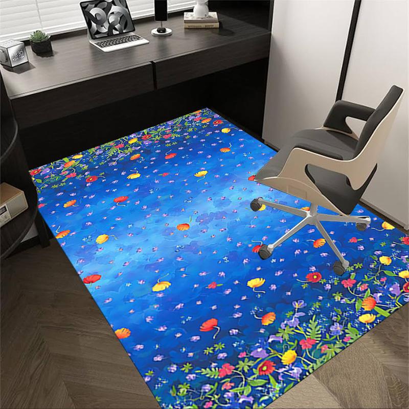 

1PC Floral Pattern Fabric Extra Large Non-Slip Floor carpet, Office, family, bedroom, Studio - Large Area RugJ0330 60cm by 90cm