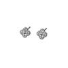 Korean Style Four-Leaf Clover Zircon Stud Earrings in S925 Sterling Silver & 18K Gold