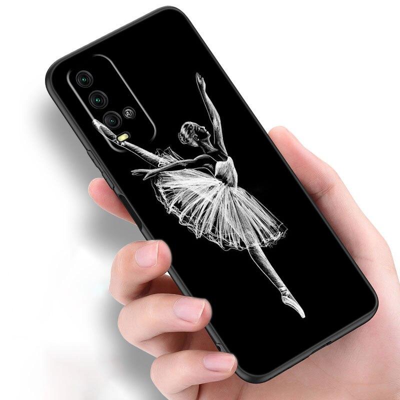 

Чехол для телефона «Балерина» для девочек Xiaomi Redmi Note 10 9 Pro Max 10S 10T 9A 9C 9S 9T 8A 8T 8 7 Pro, мягкий черный чехол из ТПУ Redmi 9 T