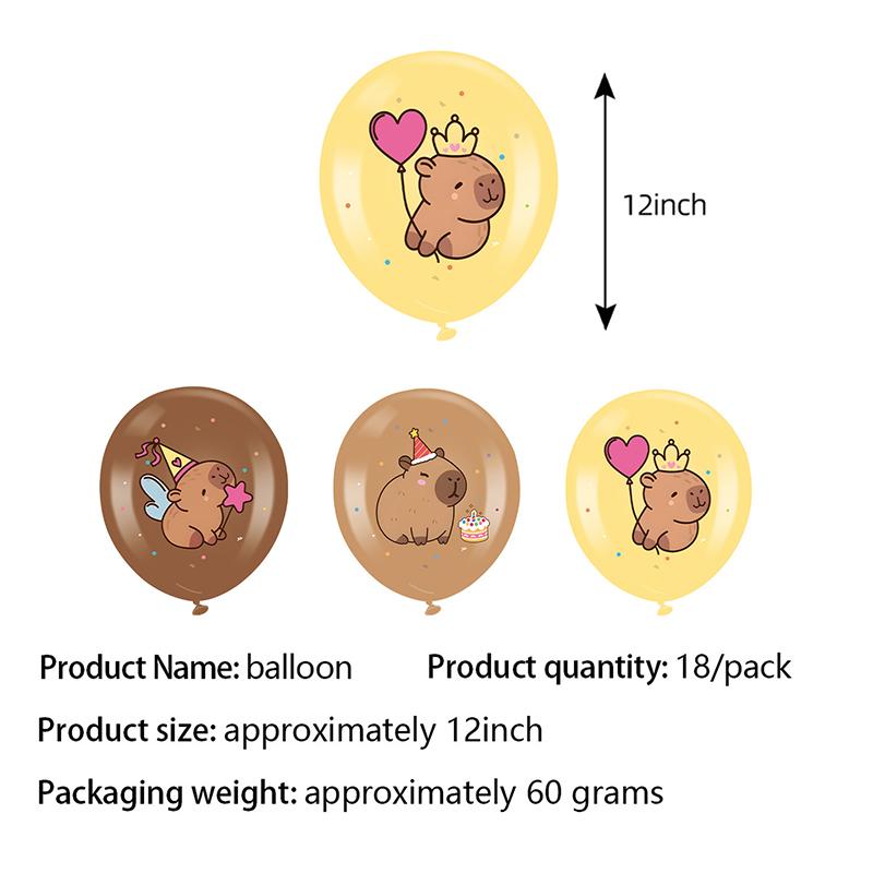 Capibara Capybara Birthday Decoration Disposable Tableware Birthday for Bara Baby Shower Tableware Balloons Capibara Cumpleaños