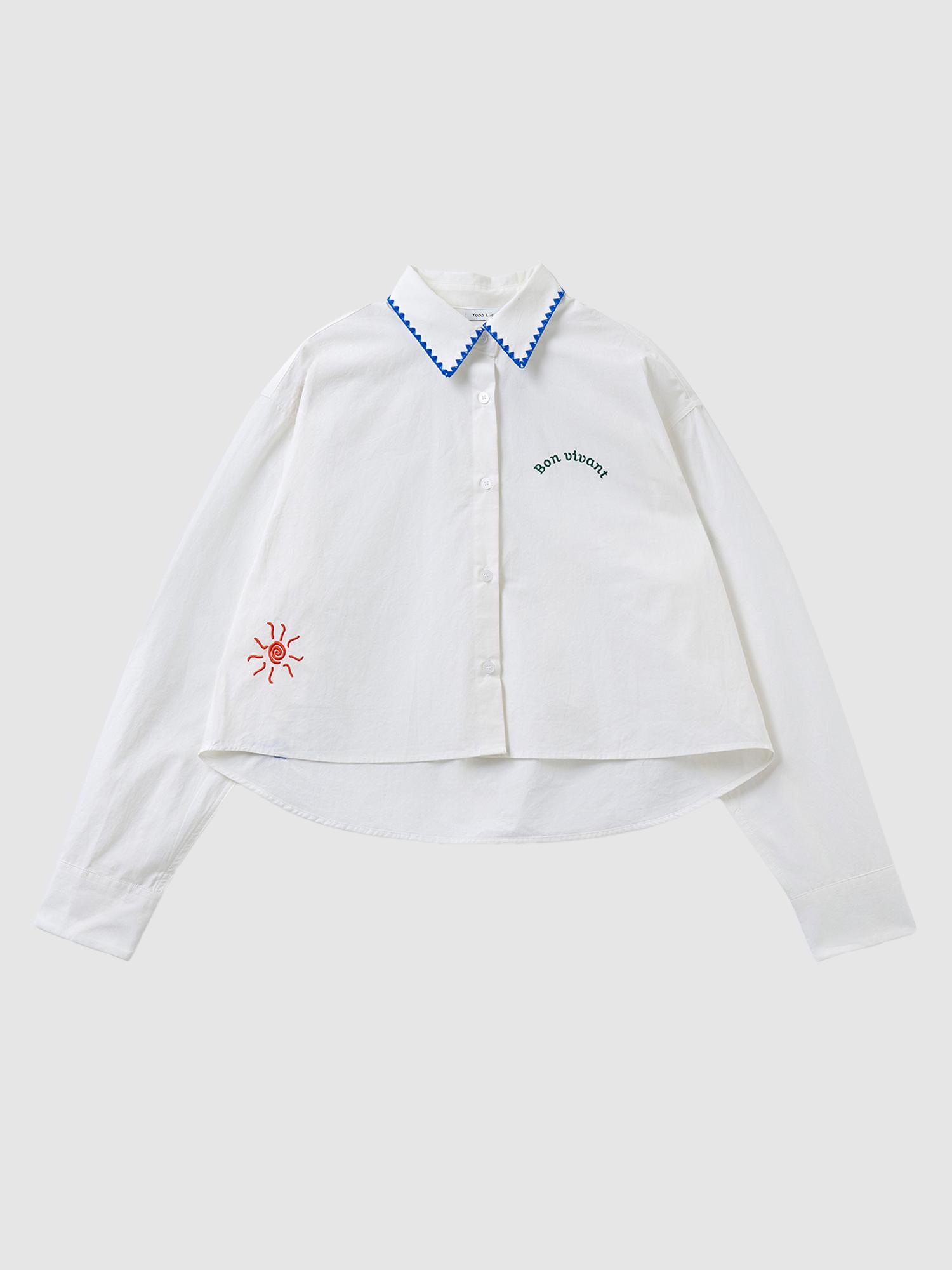Tabrudens Ludens Women S Crop Poplin Shirt_White S