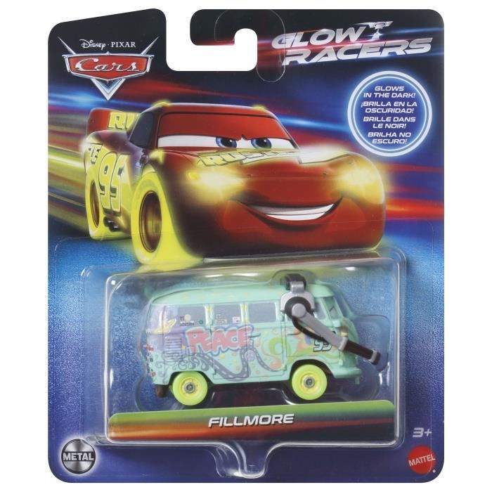Sada mini vozidel Cars fosforeskujících z tlakově litého kovu 1:55 - MATTEL