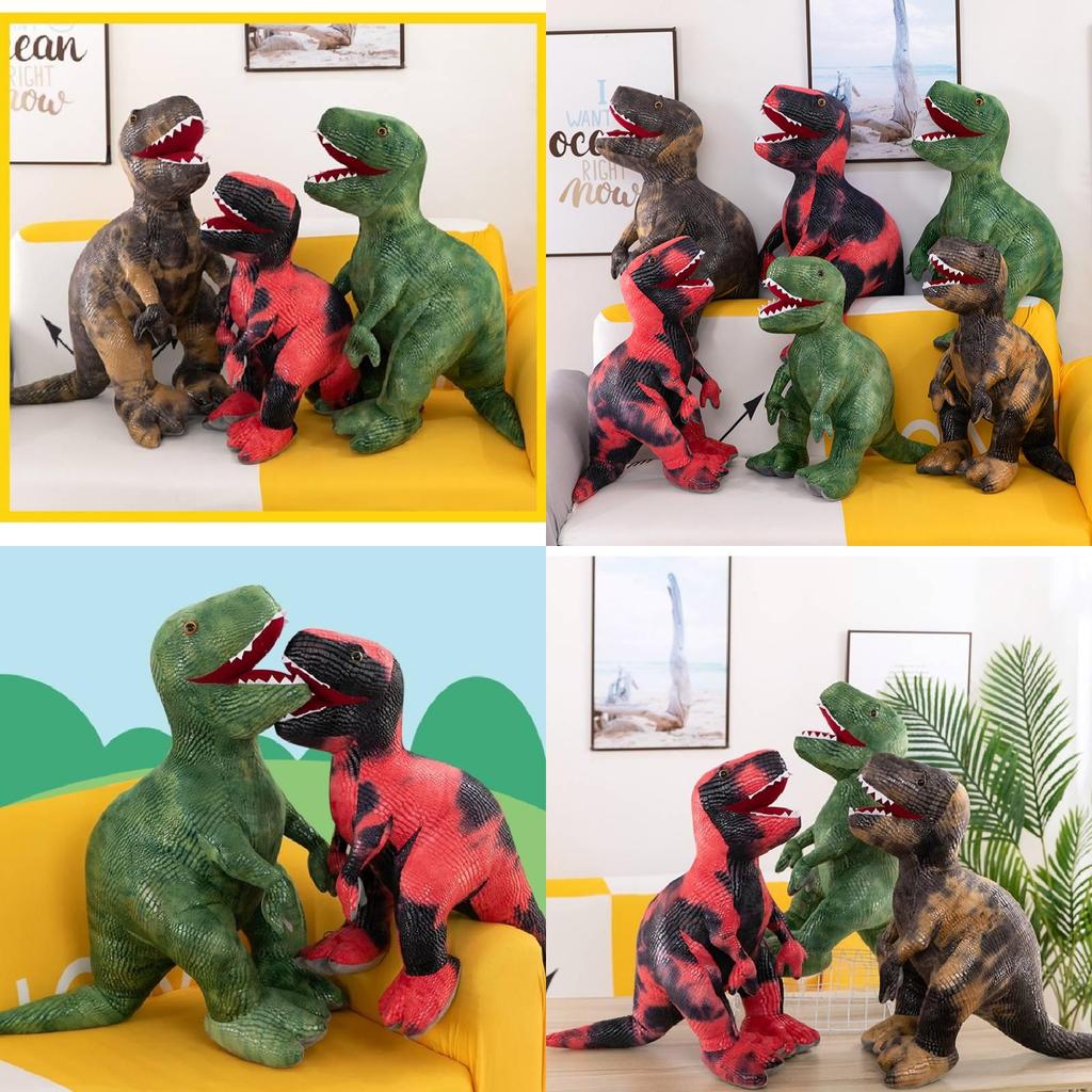 Adorable Dinosaur Plush Toy Soft Cuddly Tyrannosaurus Rex Pillow For Kids Boys Birthday Gift