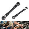 2Pcs 4 In 1 Double Ended Spanner Ratchet Wrench Hand Tool for Home Professional Outdoor Use Maintenance Accessories
