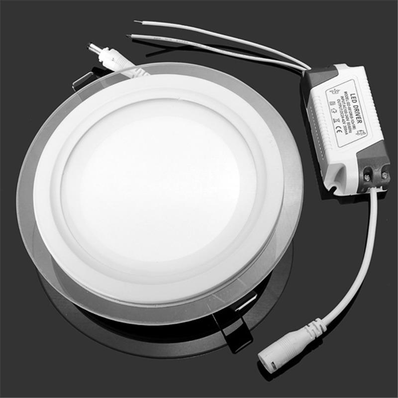18 Watt LED Panel Downlight Round Glass Panel Lights Ceiling Recessed Lighting Lamp AC85-265 With adapter
