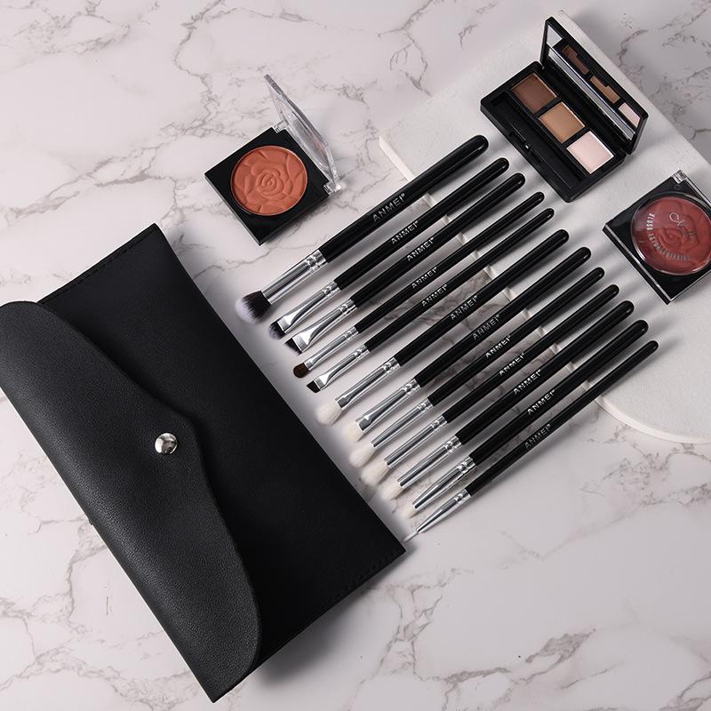 Cangzhou 12-Piece Eye Makeup Brush Set: Includes Eyeshadow, Blending, Eyebrow, Lip & Fine Light Tip Brushes.