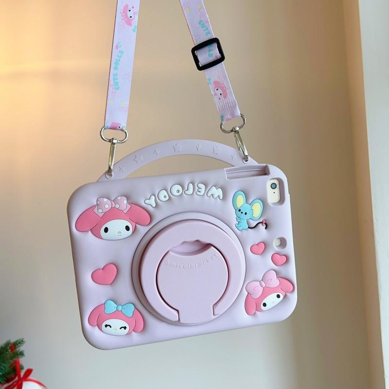 Soft Silicone Cartoon Tablet Case MatePad Air 11.5/10.8/10.4 Inch With 360 Rotating Stand Handheld Strap Cute Design
