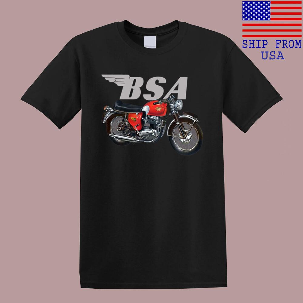 BSA Retro Motorcycle Men#039;s Black Size S5XL Unisex T-Shirt S