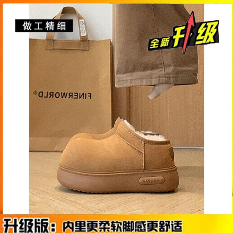 

Уродливо-милые большеголовые сноубутсы женские ретро на толстой подошве, утепленные теплые пушистые хлопковые ботинки, зимние ботильоны из кожи на высокой подошве 40