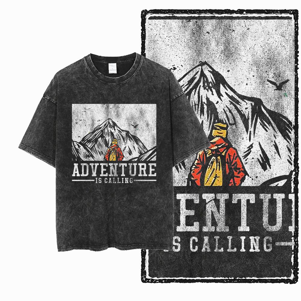 

YA ADVENTURE THEME Printed Cotton Acid Washed Exclusive Graphic Unisex T Shirt Cool Streetwear Men Tshirts Big Size Tee for men 2XL