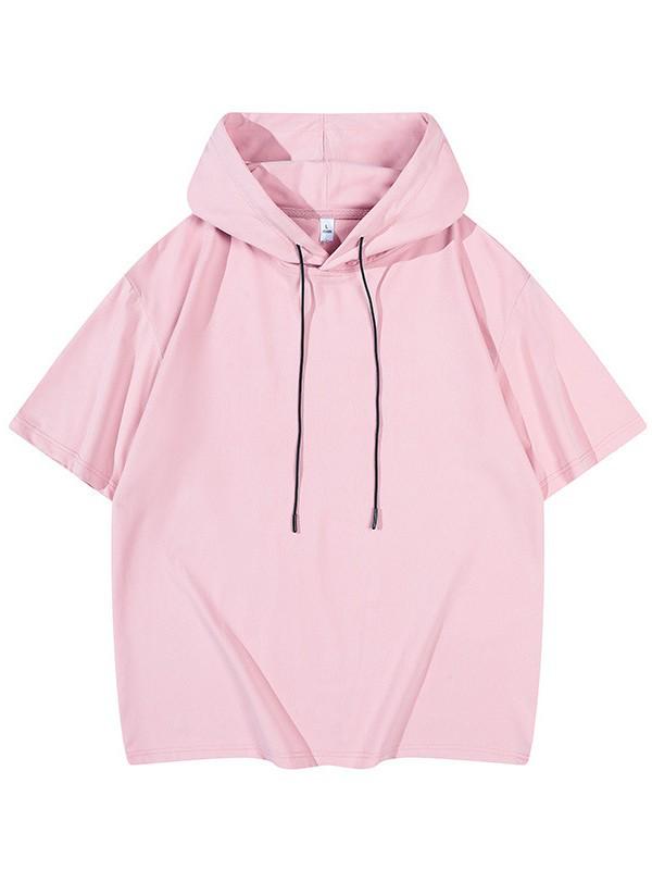 Men's Summer Quick-Drying Short-Sleeve Hooded Sports Top