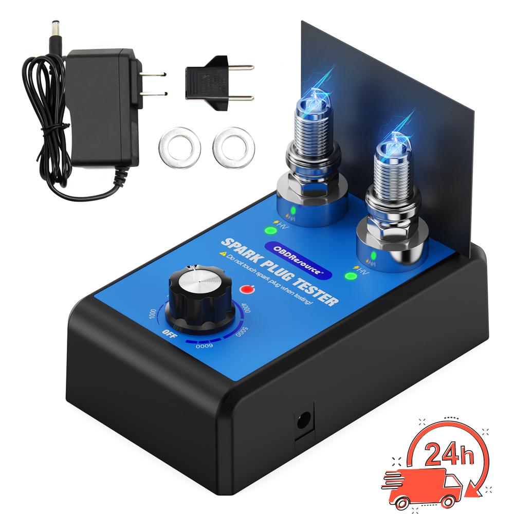 Car Spark Plug Tester Double Hole Spark Plug Analyzer Diagnostic Tool 0-6000rpm 12V Auto Engine Ignition System Tester