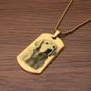 Pendentif Collier Personnalisé Photo et Message Porte-clés Plaque militaire, Collier Gravé avec Photo Cadeaux de Noël