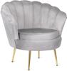 Angel Shell Lounge Armchair For The Living Room, Gray Velvet, Modern