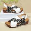 Fashion Mix Color Leopard Wedge Sandals for Women 2025 Summer Comfort Non Slip Beach Shoes Woman Lightweight Casual Sandalias De Mujer